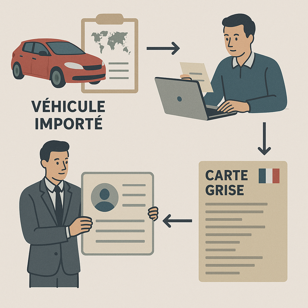 Processus d'obtention de carte grise pour un véhicule importé