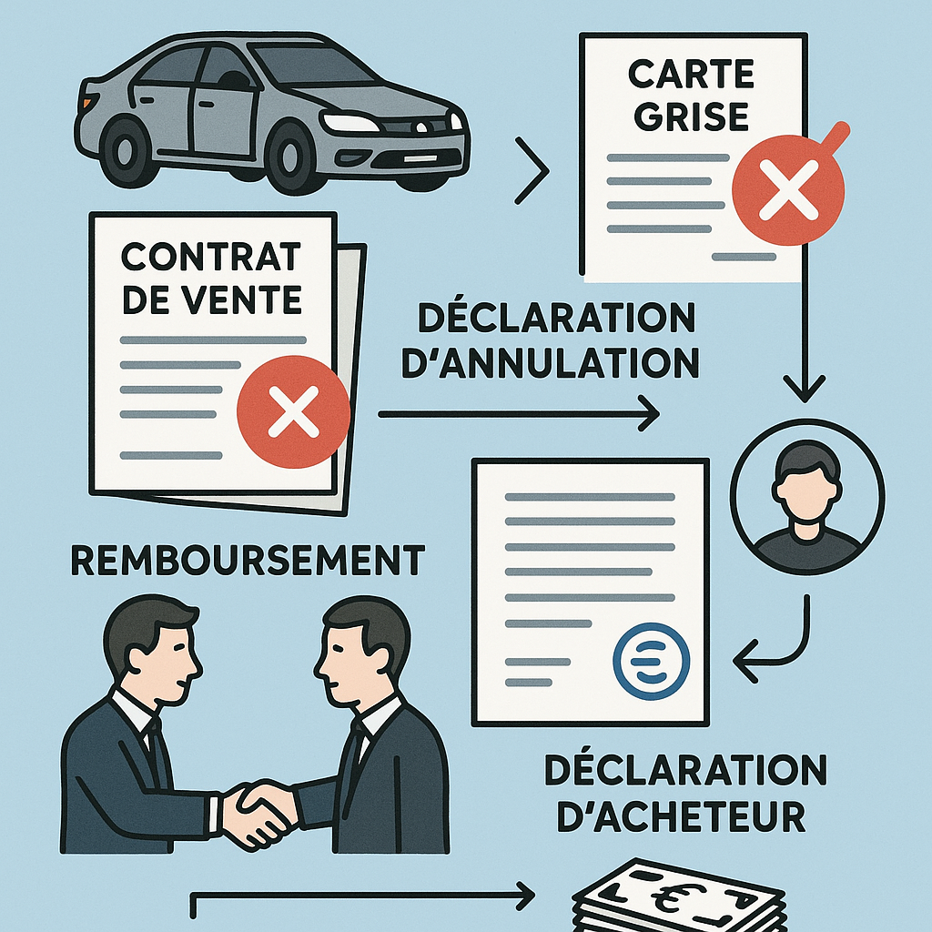 Illustration du processus d'annulation de vente de véhicule