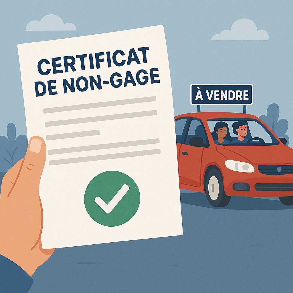 Illustration du certificat de non-gage et son rôle dans la transaction de véhicules d'occasion