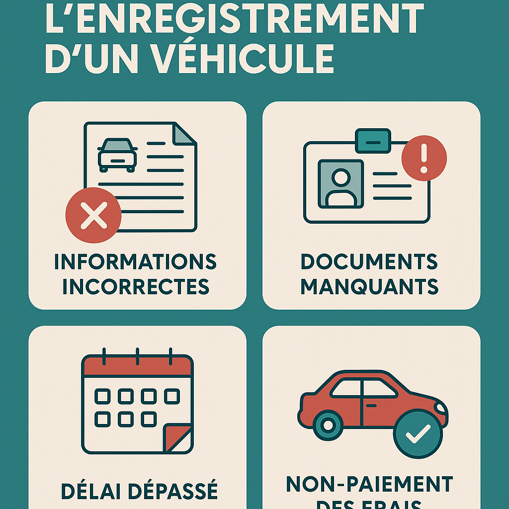 Infographie sur les erreurs courantes de carte grise