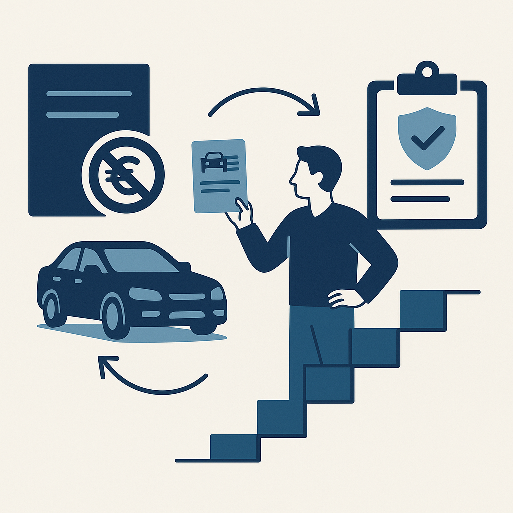 Illustration : Les étapes pour lever un gage avant le changement de propriétaire sur une carte grise