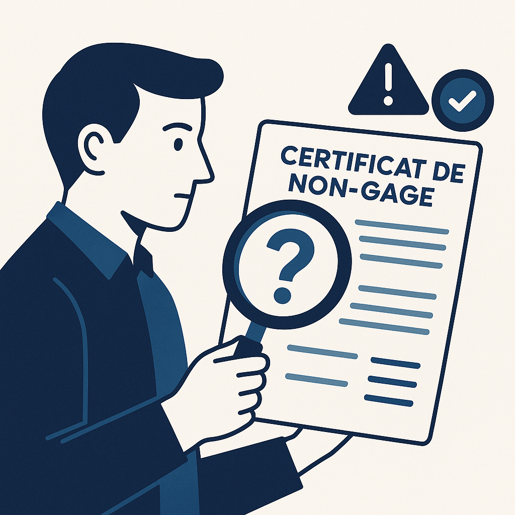 Illustration : Quels sont les signes d’un faux certificat de non-gage ?