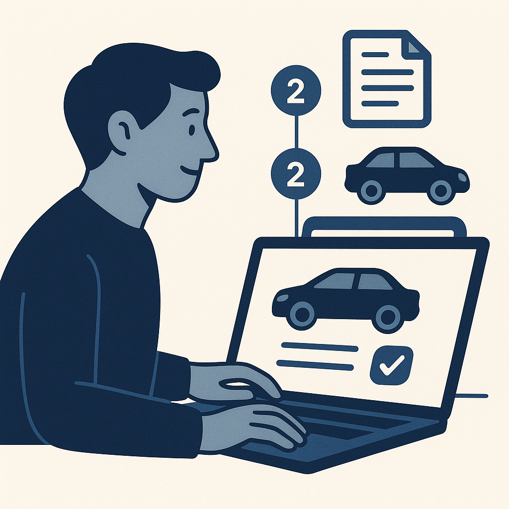 Illustration : Étapes détaillées pour demander une carte grise en ligne