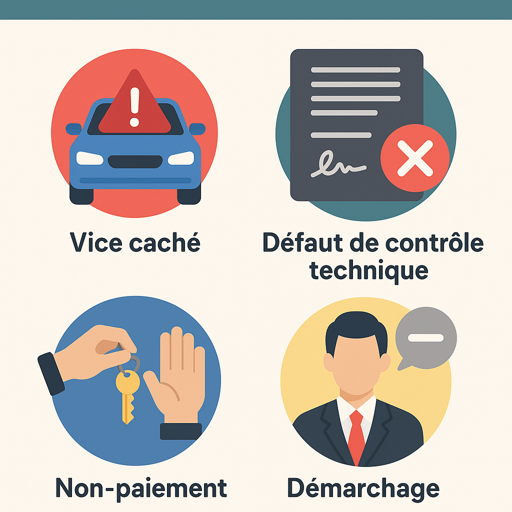 Infographie sur les motifs d'annulation de vente de véhicule
