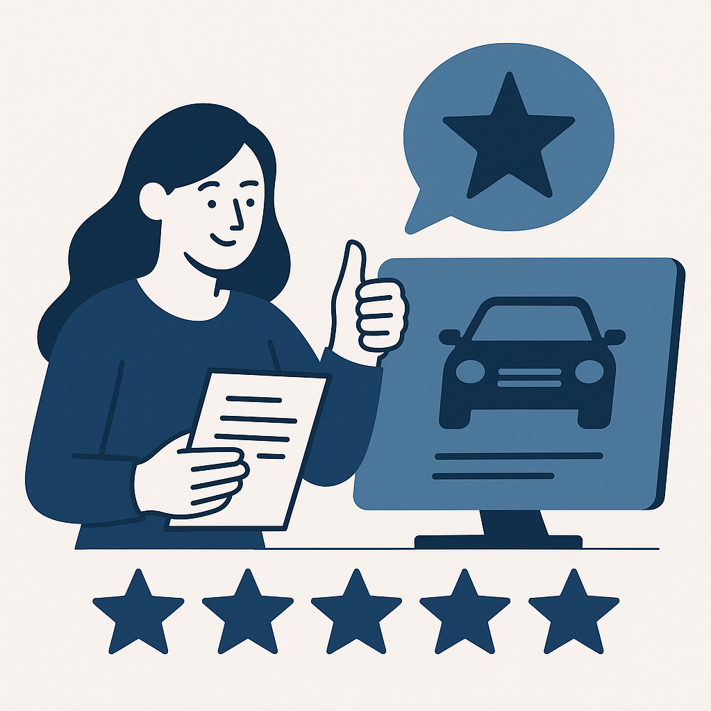 Illustration : Avis positifs sur la demande de carte grise en ligne